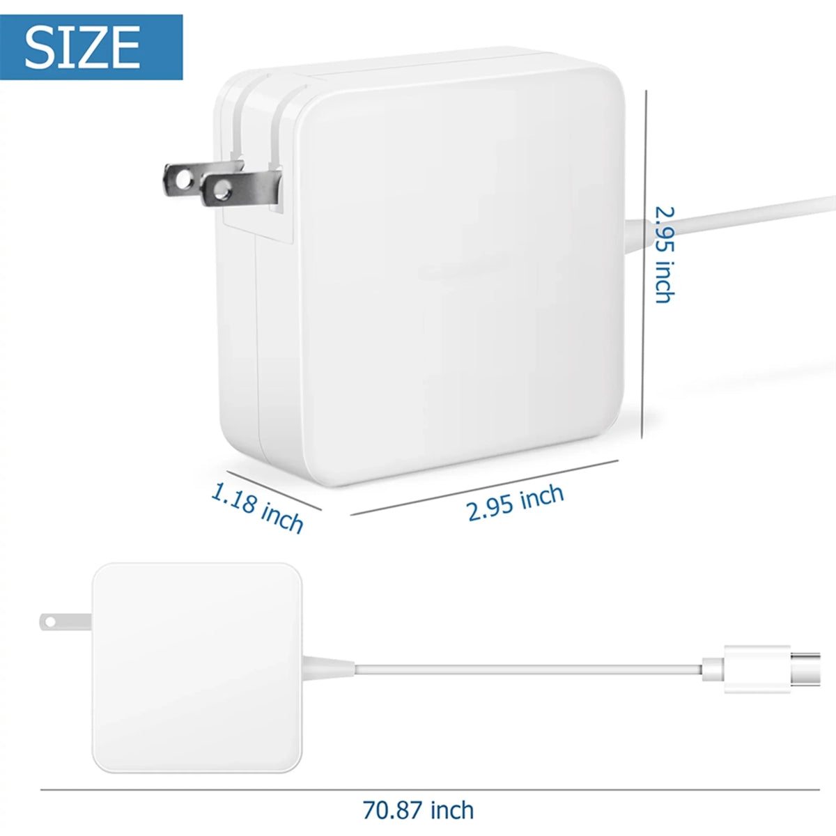 Compatible White 65W Type-  Adapter Charger Replacement for Lenovo 300e Chromebook 2nd Gen  Type 81QC