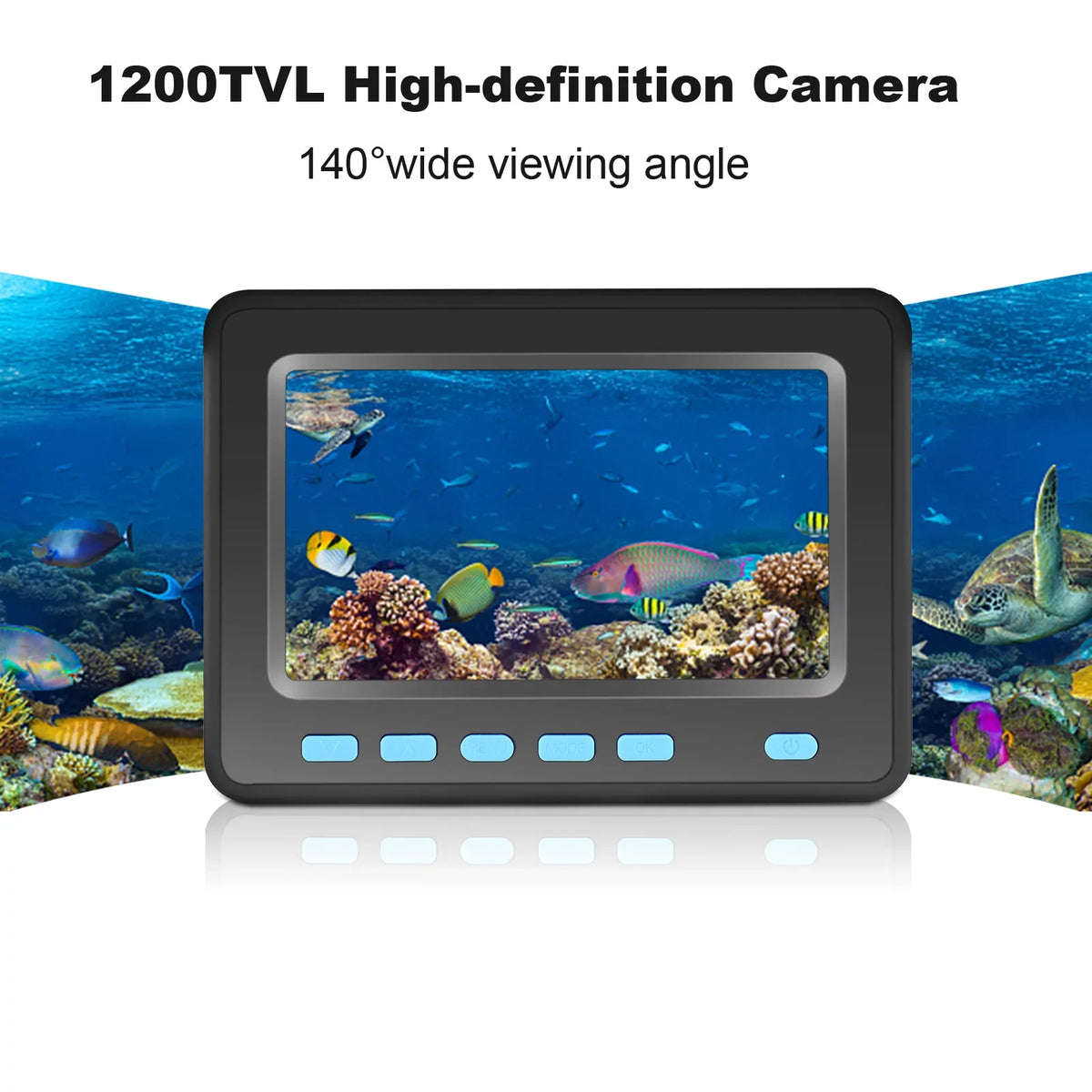 Underwater Fishing Camera with 4.3''  - 20M/30M 1200TVL Fish Finder with 8PCS   Night Vision for Ice and Boat Fishing