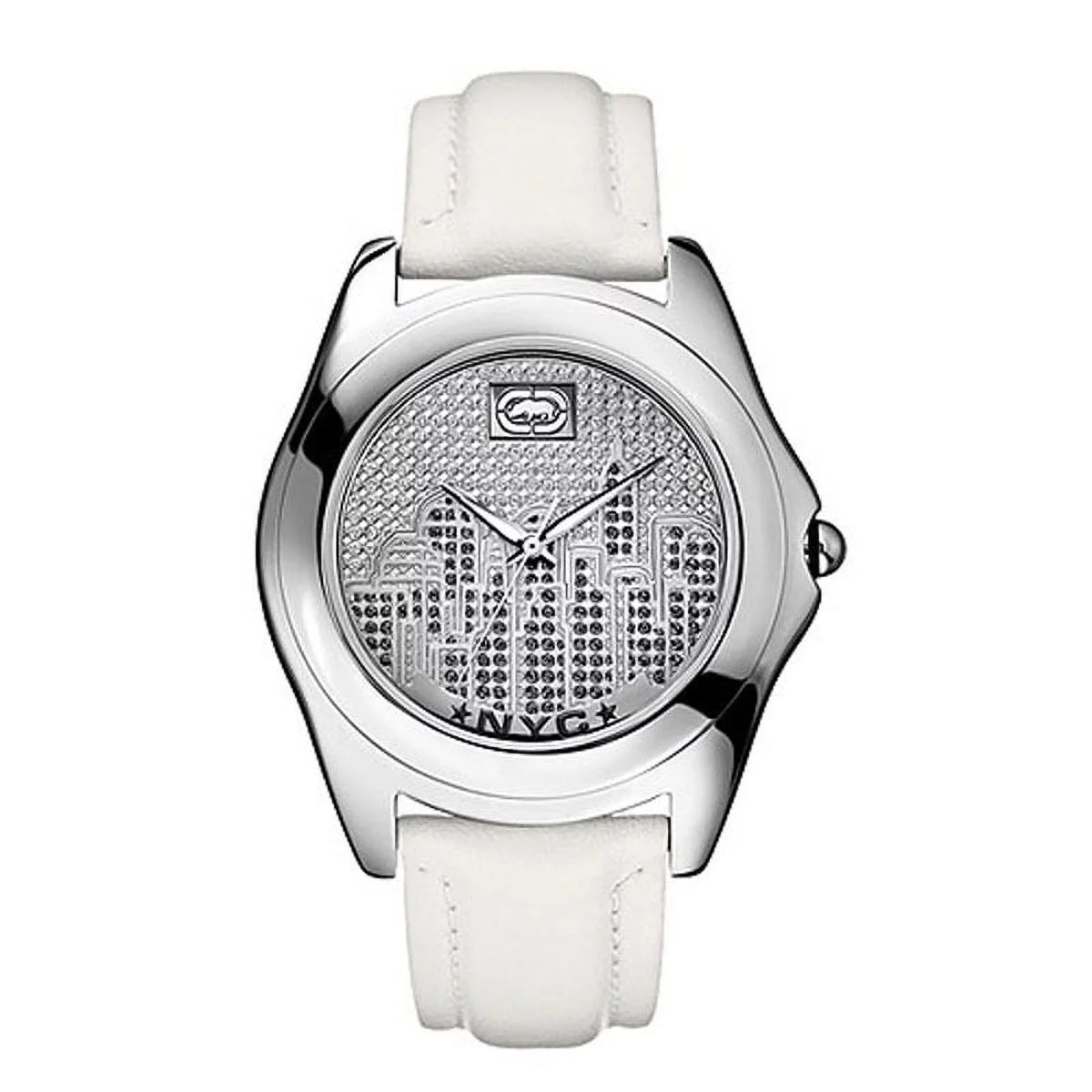 Men White Leather Watch