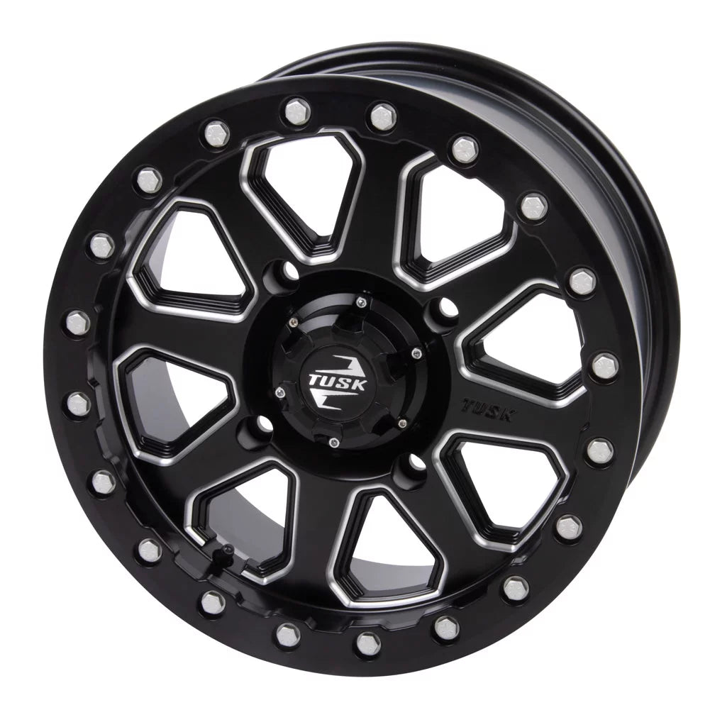 4/137 Tusk Uinta Beadlock Wheel 15x7 4.0 + 3.0 Milled/Black For Can-Am Defender  Pro Lone Star 2021-2022