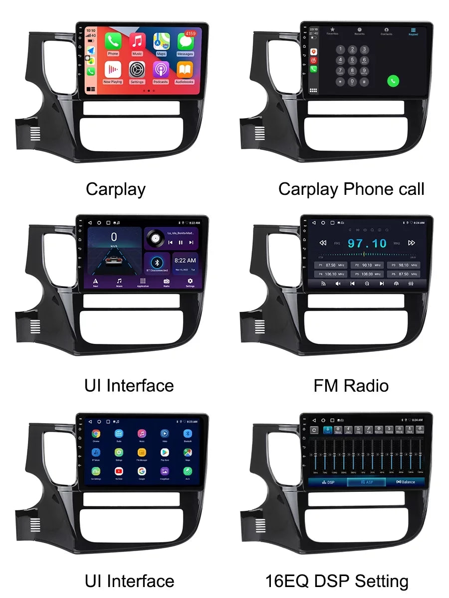 Carplay Android Auto Car Radio  For Mitsubishi Outlander 3   2012 - 2018 Android Multimedia Navigation Player