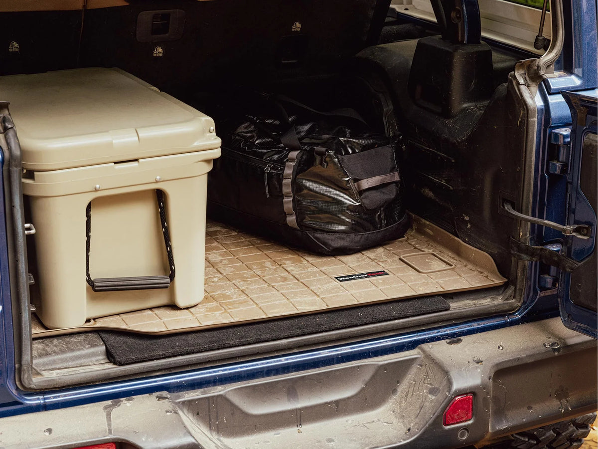 WeatherTech Cargo Trunk Liner with Bumper Protector suitable with 2015-2019 Subaru Outback - Behind 2nd Row Seating With Bumper Protector, Tan