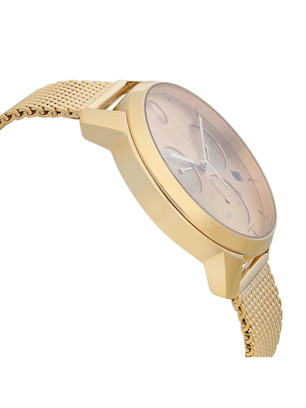 Movado Bold Thin Gold Tone Steel Chronograph Champagne Dial Quartz Watch 3600634