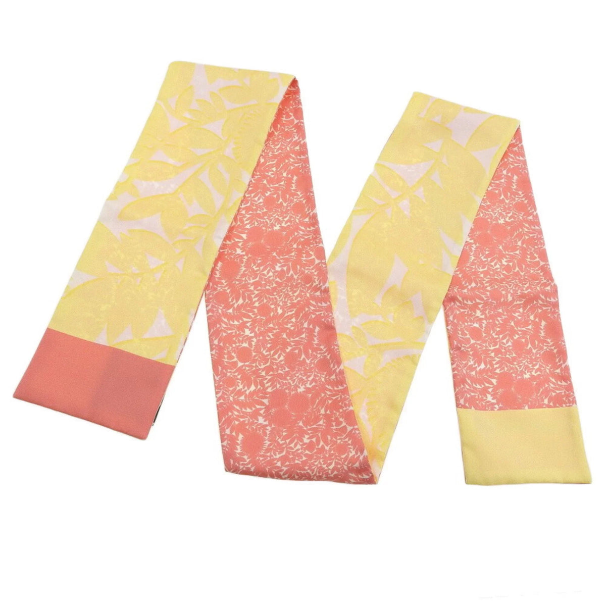 Pre-Owned Louis Vuitton   Bandeau Tropical Flower Scarf Silk Pink Yellow  (Good)