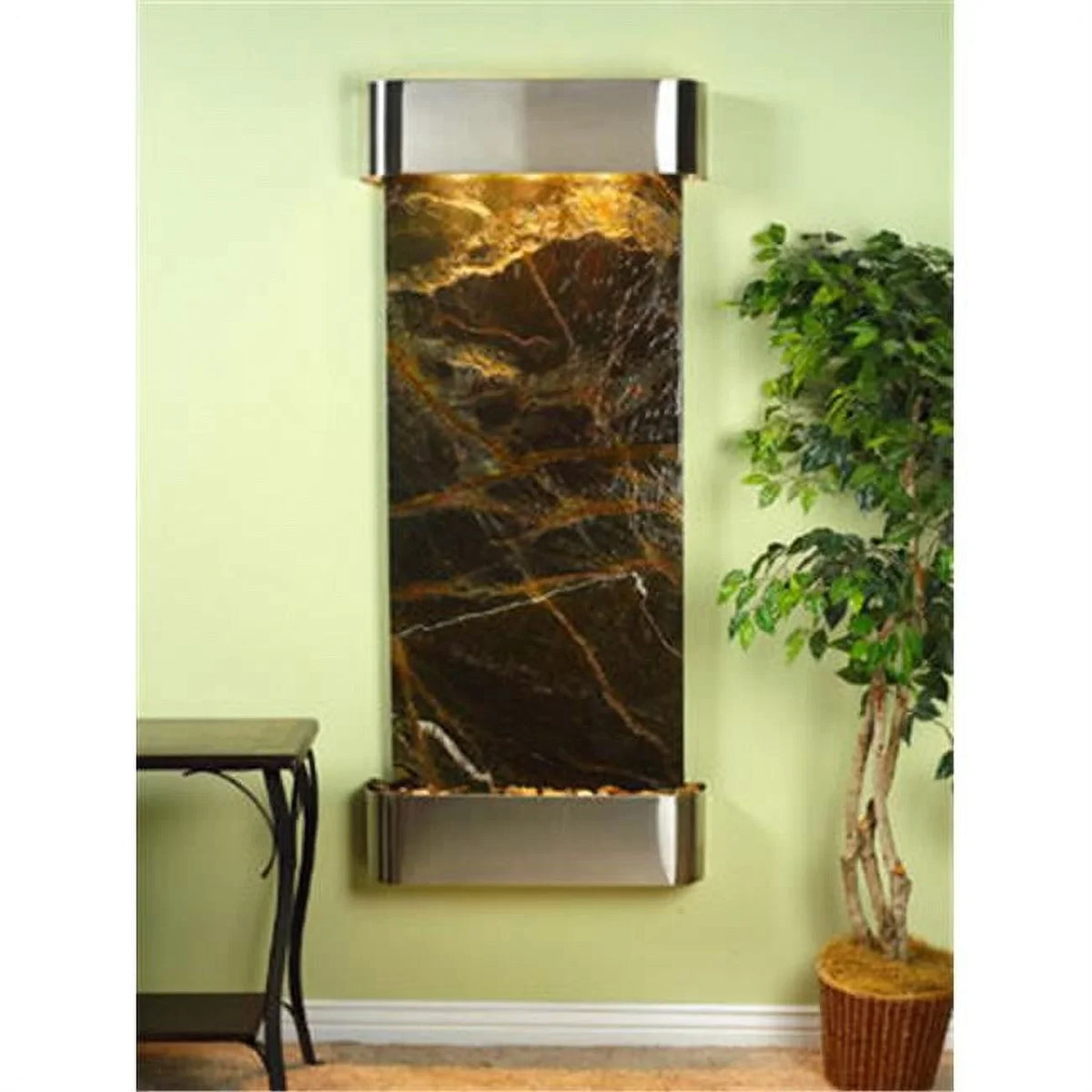 Adagio  Inspiration Falls - Green Rainforest Marble Wall Fountain
