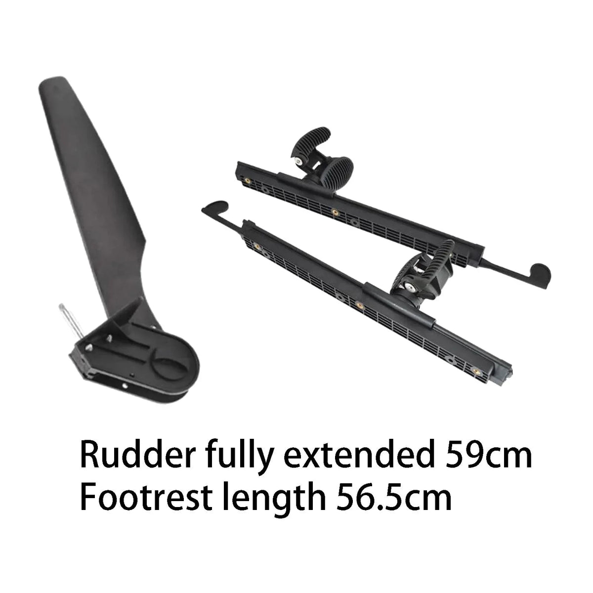 kesoto Kayak Rudder Kayak Foot Pegs Boat Tail Watercraft Rudder with Foot Brace Pedals for Fishing Boat Canoeing Marine Accessories