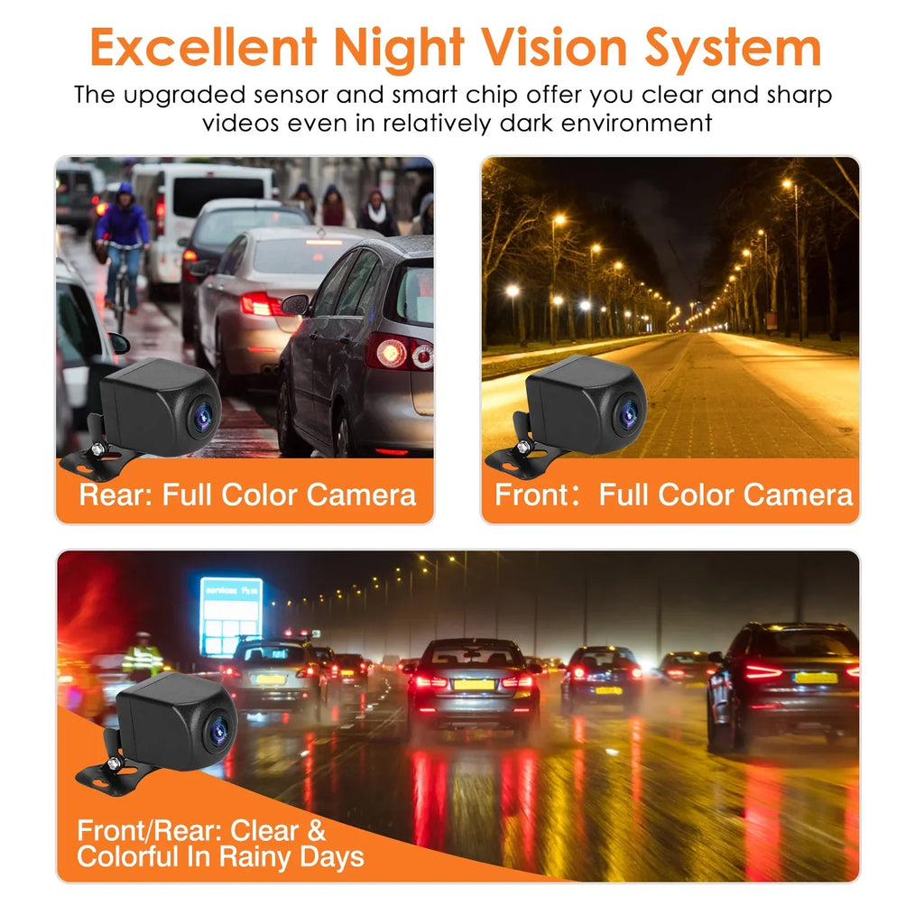 iMounTEK Car  4K  Dash Cam Dual Lens Recorder 170° Angle Camera with Night Vision, -Sensor, Parking Monitor
