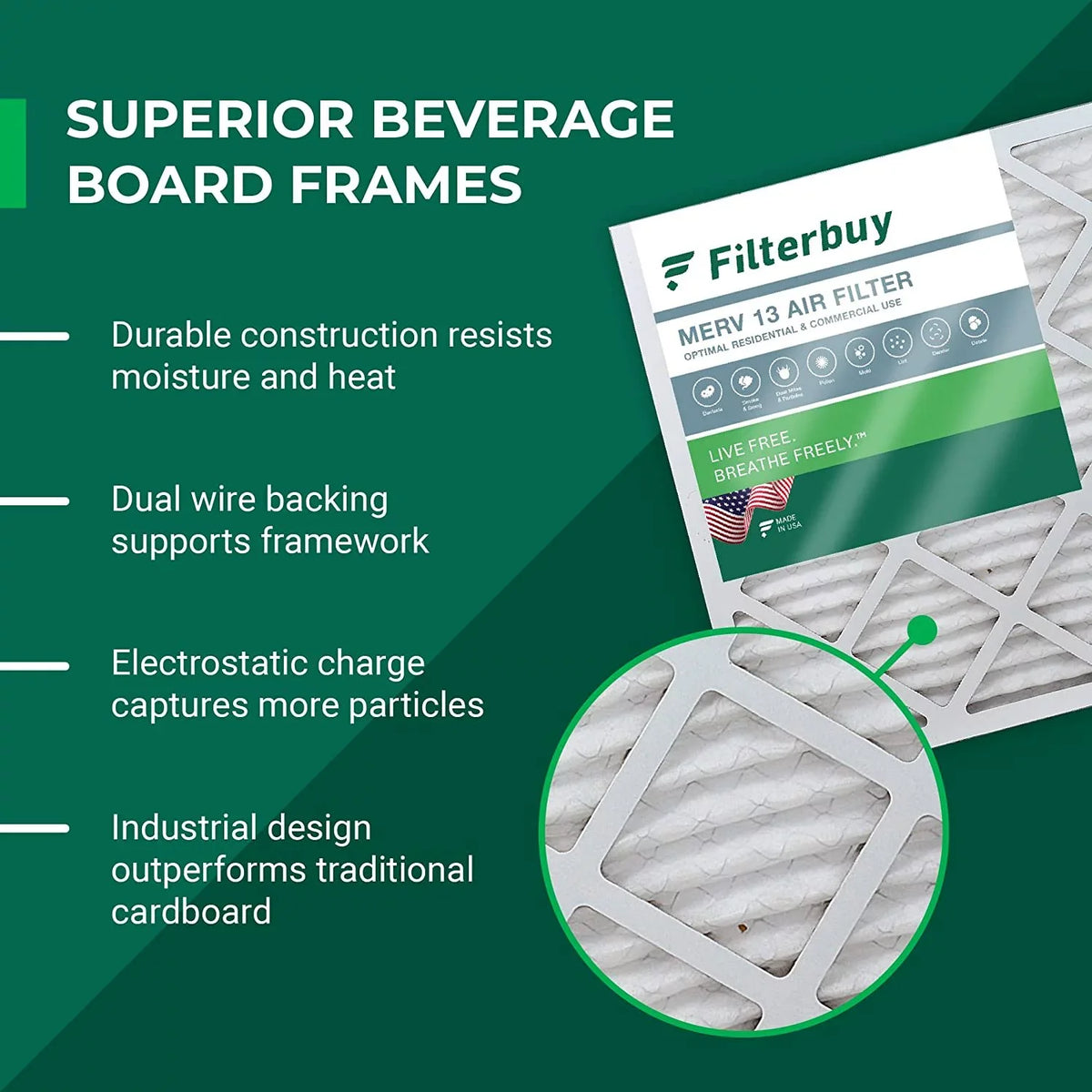 Filterbuy 12x36x2  13 Pleated   Furnace Air Filters (4-Pack)