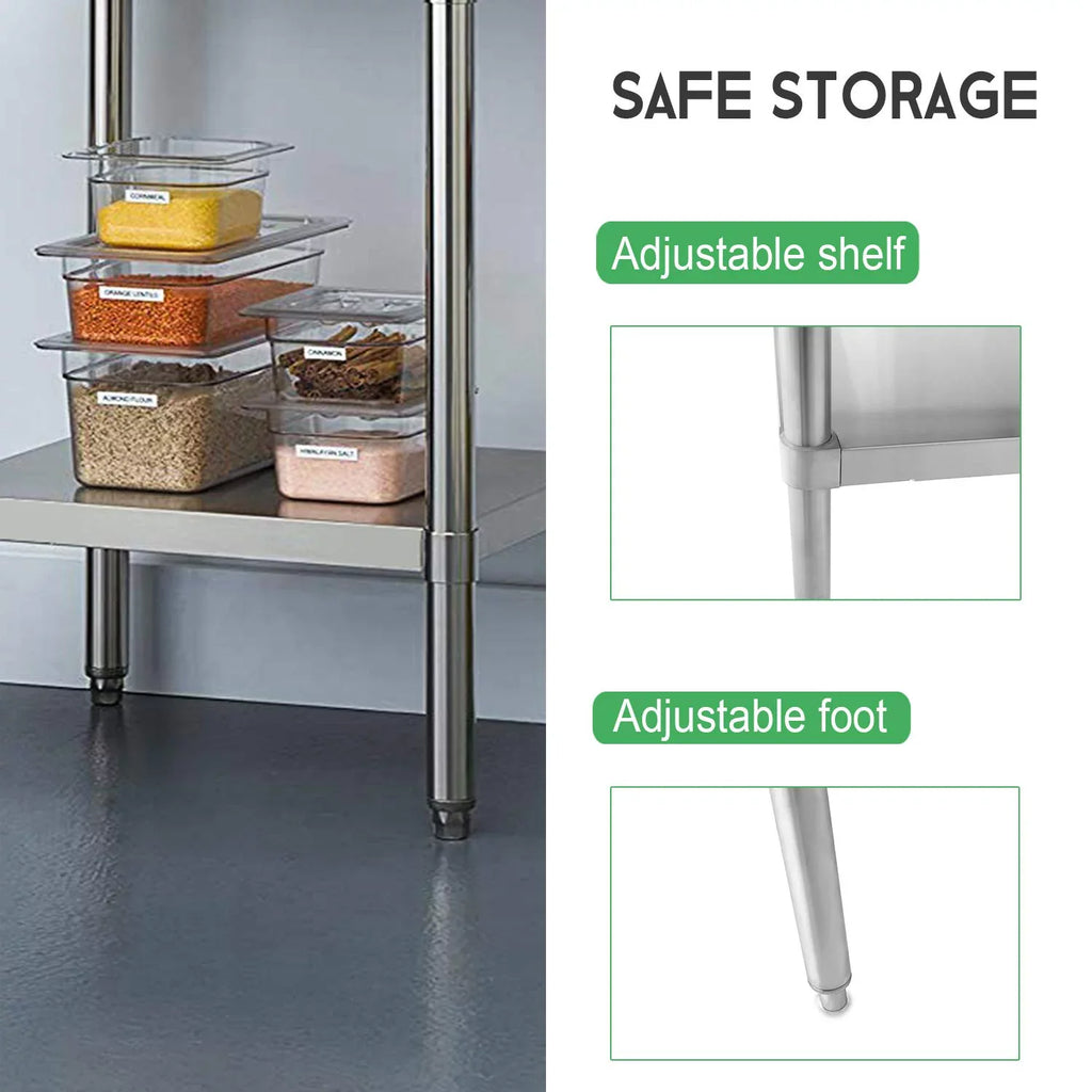 Stainless Steel Work Table - Kitchen &  Table with Undershelf Workstation for Kitchen Home Restaurant Hotel-Heavy Duty Equipment Grill Stand - 24x28 Inches