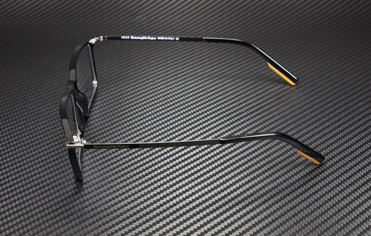 Ermenegildo Zegna  001 Shiny Black Clr Lens Injected 58mm Men's Eyeglasses