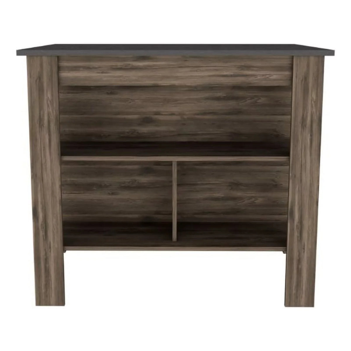 Brooklyn Modern Minimal Kitchen Island with Three Concealed Shelves