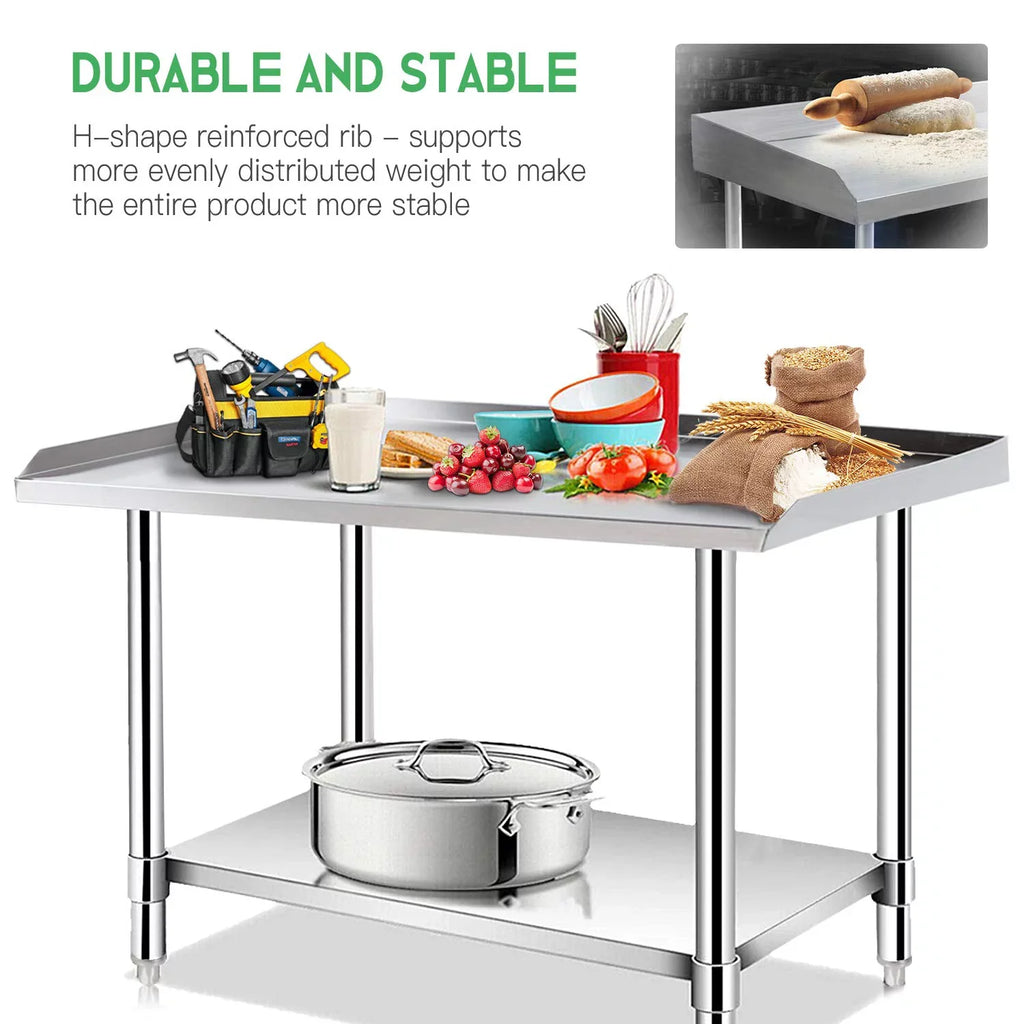 Stainless Steel Work Table - Kitchen &  Table with Undershelf Workstation for Kitchen Home Restaurant Hotel-Heavy Duty Equipment Grill Stand - 24x28 Inches