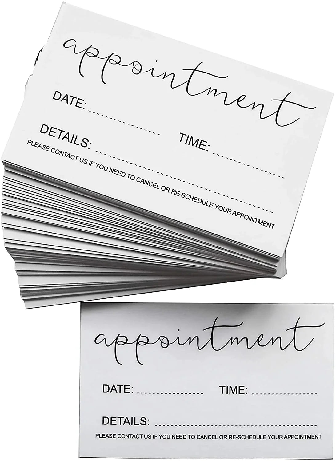 Appointment Reminder Cards (Pack of 100) for Beauty Makeup Hair Nail Salon Barber Shop Restaurants Therapist Pack of 100