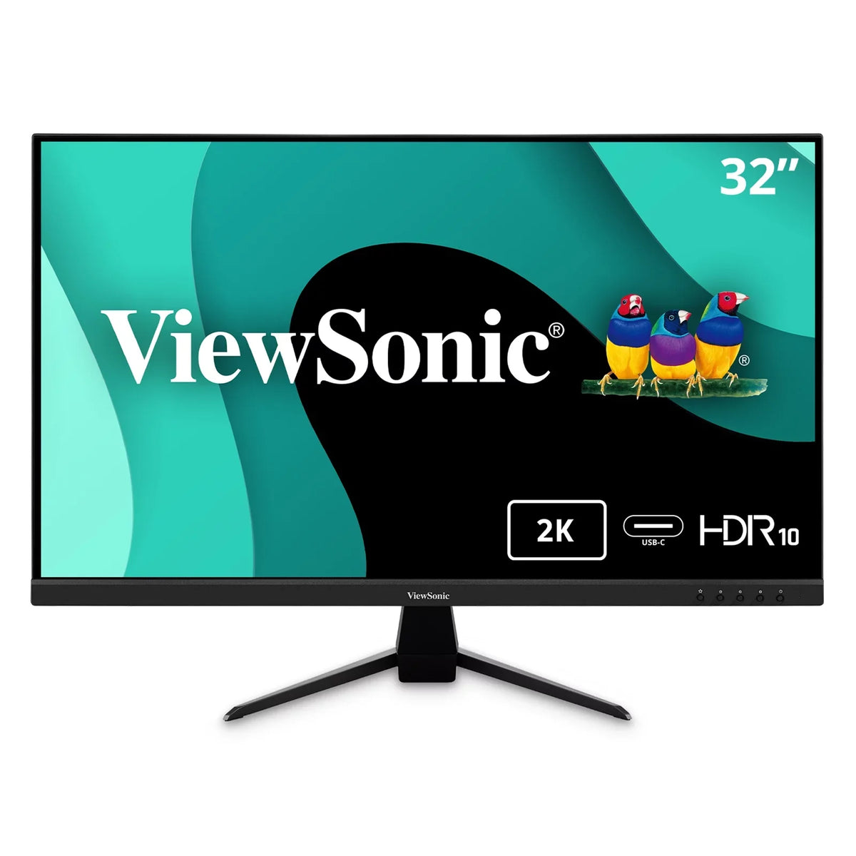 ViewSonic -2K 32 Inch 1440p  Monitor with 65W  ,  Content Support, Ultra-Thin Bezels, Eye Care, , and  Input