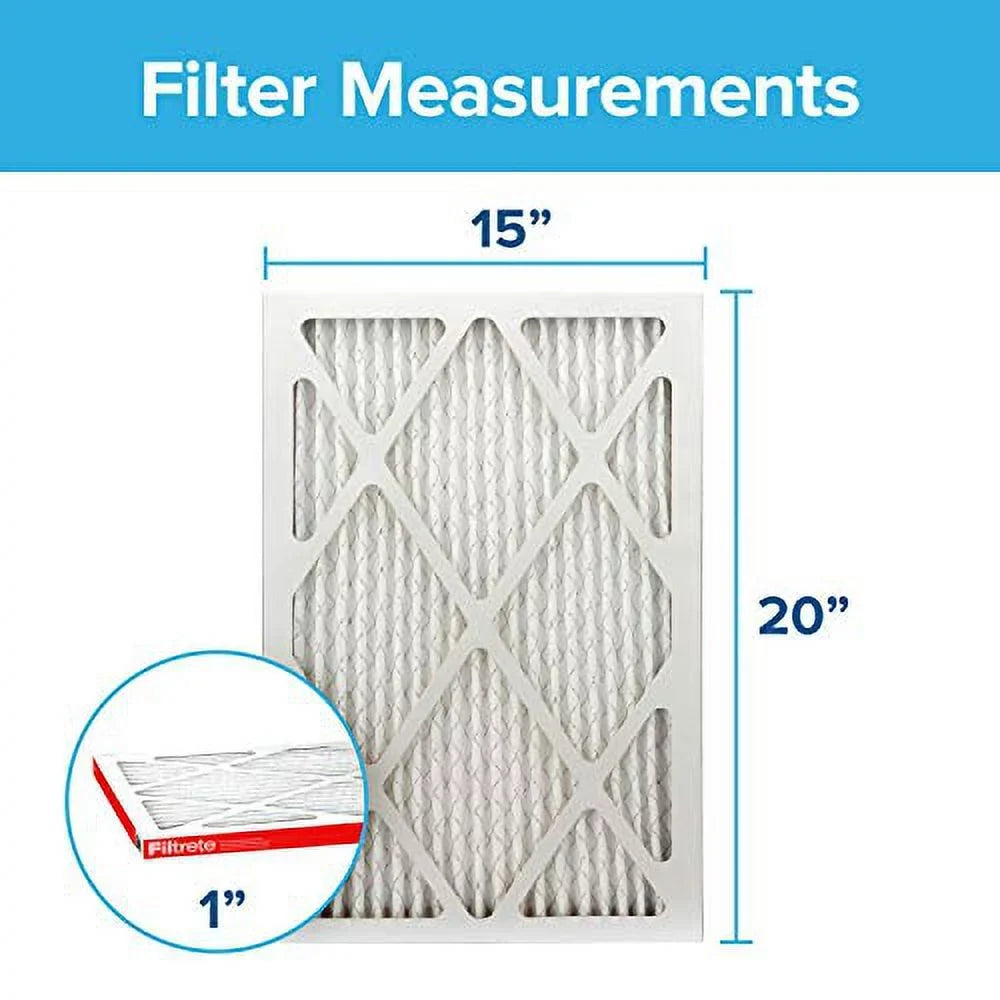 Filtrete 15x20x1,  Furnace Air Filter,  1000, Micro Allergen Defense, 6-Pack (exact dimensions 14.81 x 19.81 x 0.81)