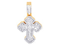 Clover Cross 1.1CT Baguette Diamond Pendant 10k Gold-Yellow-White Gold