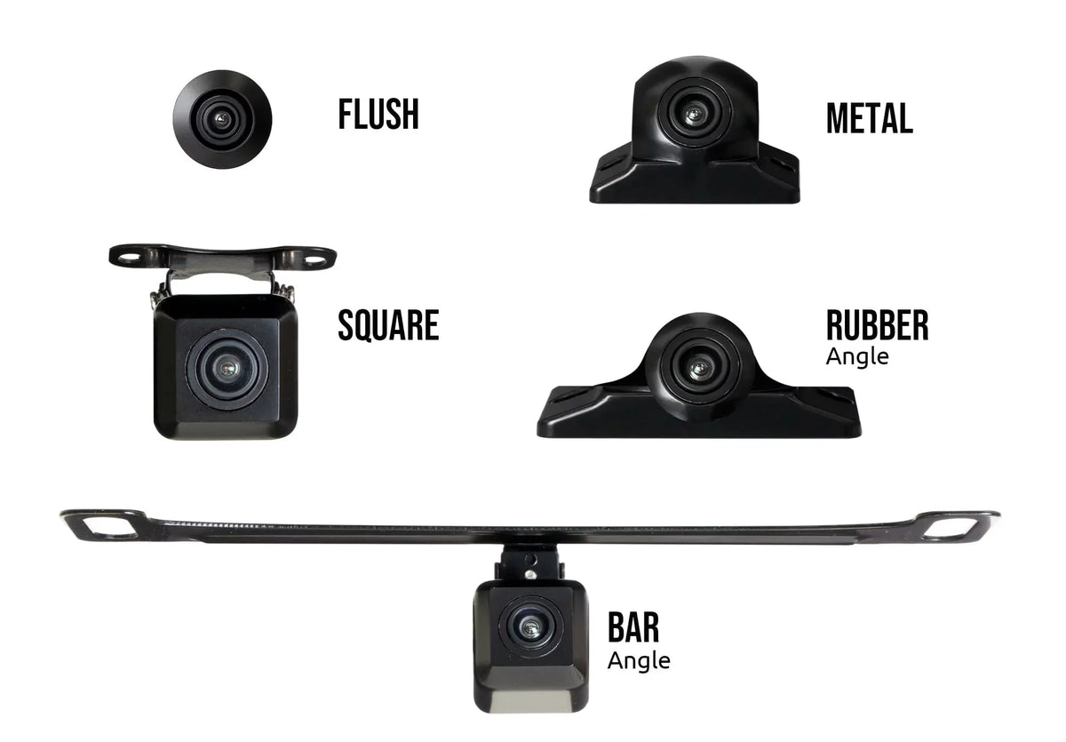 World's first 5-in-1 Universal Rearview Backup Camera Solution - Includes 5 different mounting options in one amazing package