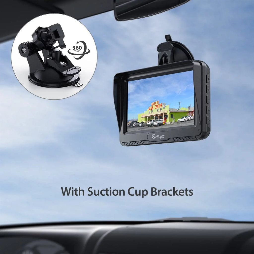eRapta  Backup Camera with Monitor 4.3" License Plate Back up Camera for Car or Truck Vehicles Rear View Camera Reverse Camera with Night Vision  Waterproof