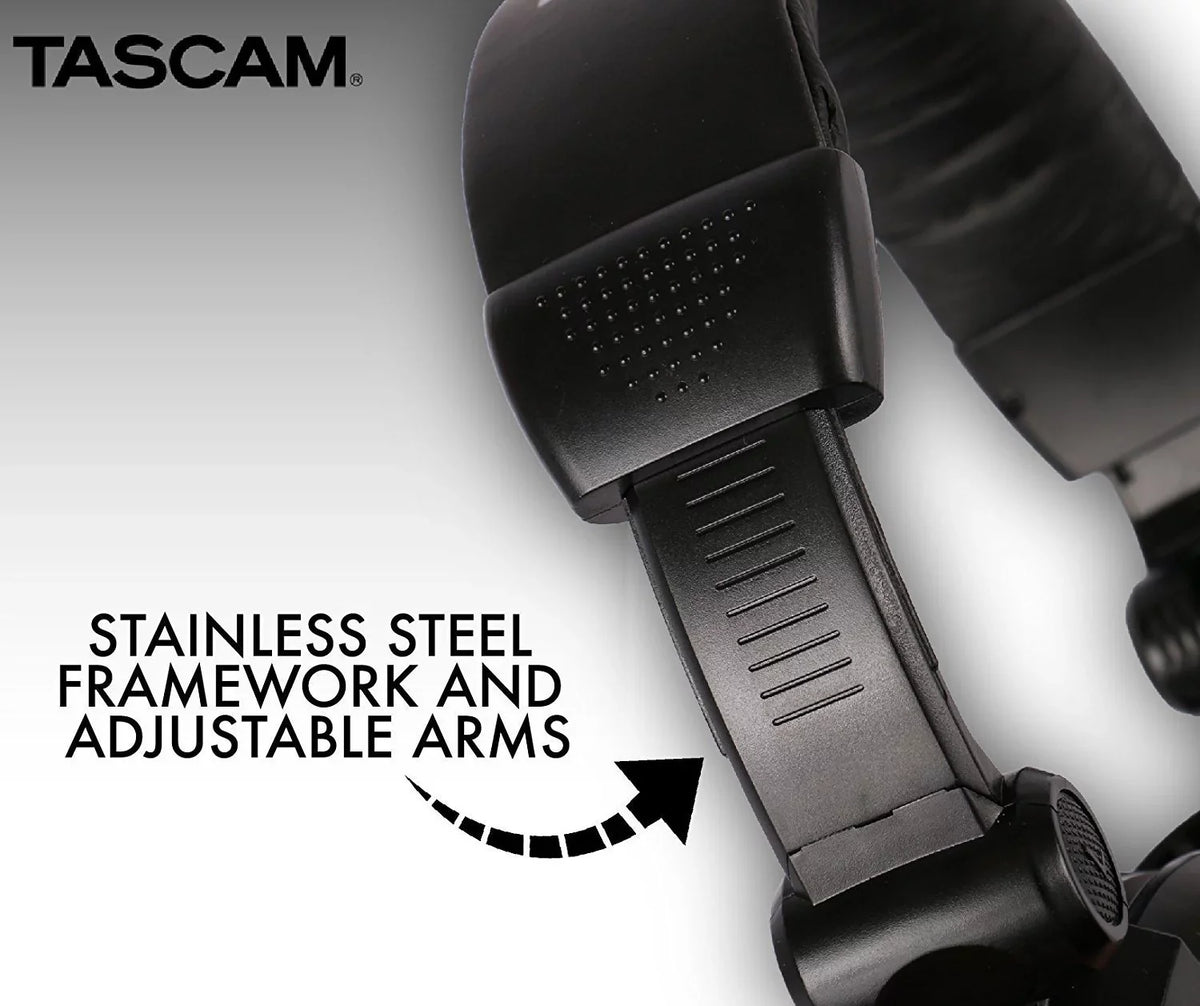 Tascam -03 Closed Back Over-Ear Headphones (Black)