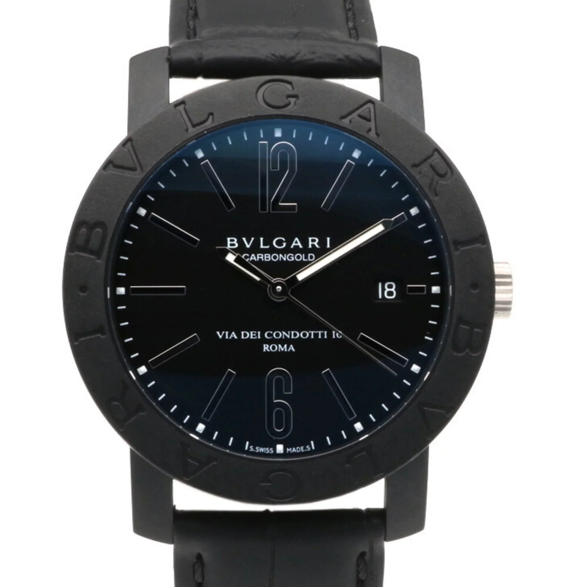 Pre-Owned Bvlgari  carbon watch  self-winding men's (Good)
