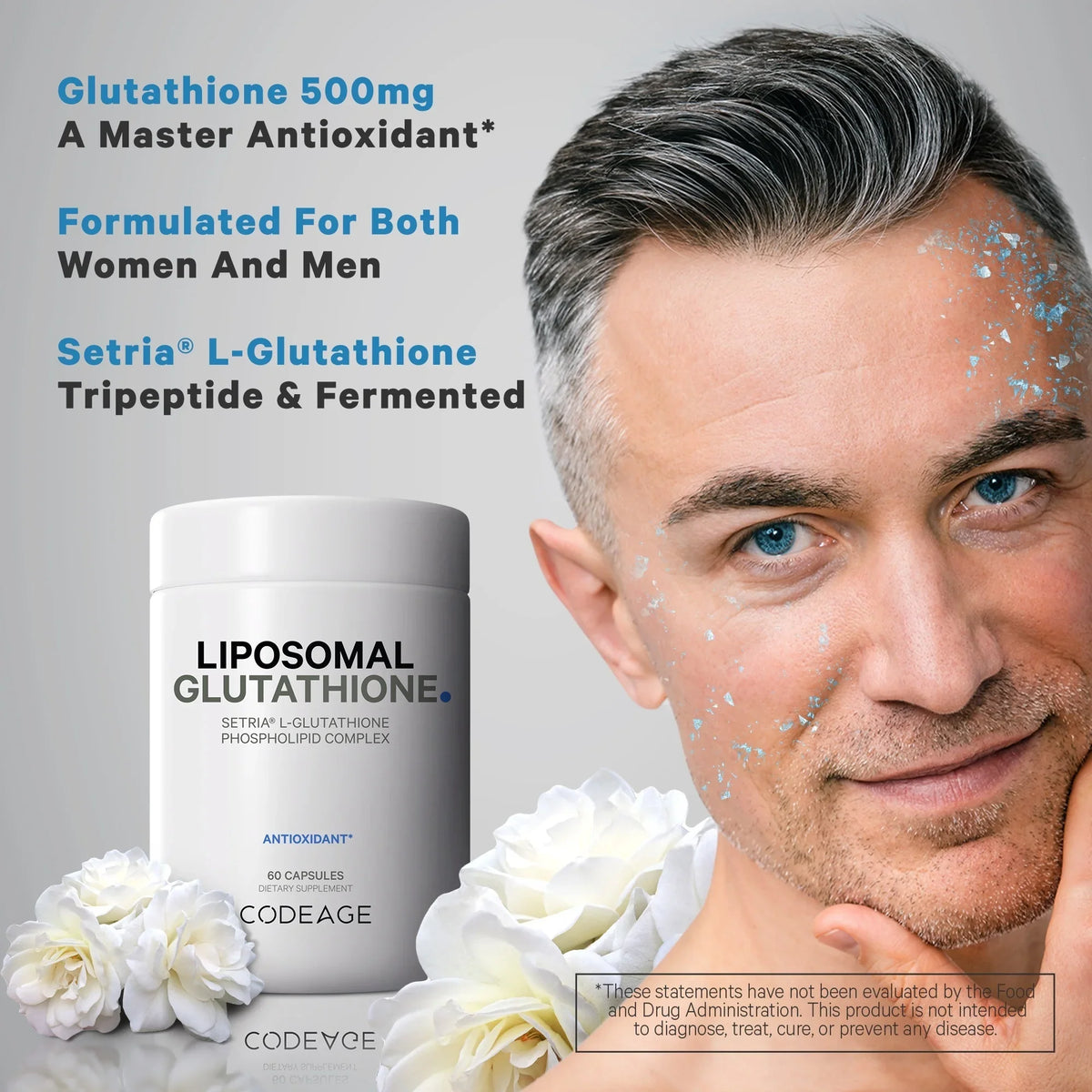Codeage Liposomal Glutathione, Setria®  Glutathione Capsules, Phospholipid Complex, Vegan, Non-, 60 ct