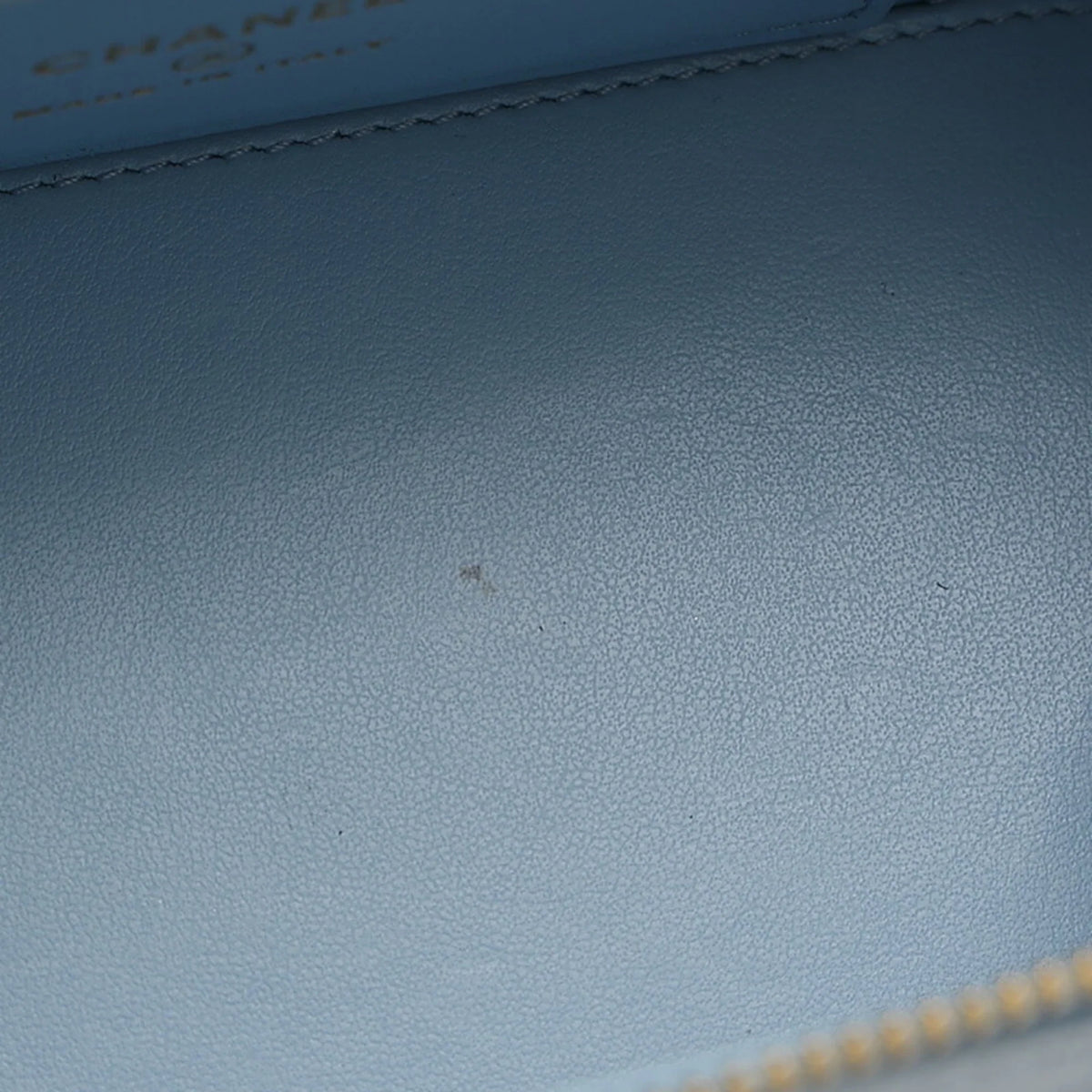 Pre-Owned Chanel Logo Handle Vanity Shoulder Bag Caviar Skin Blue Gold Hardware  (Good)
