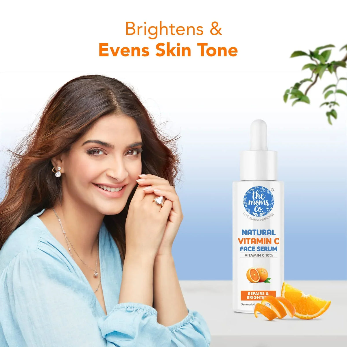 The Moms Co. Natural Advanced Face Serum With Vitamin  For  Naturally Brighter And Even Toned Skin  20 Percent Vitamin   20 Ml