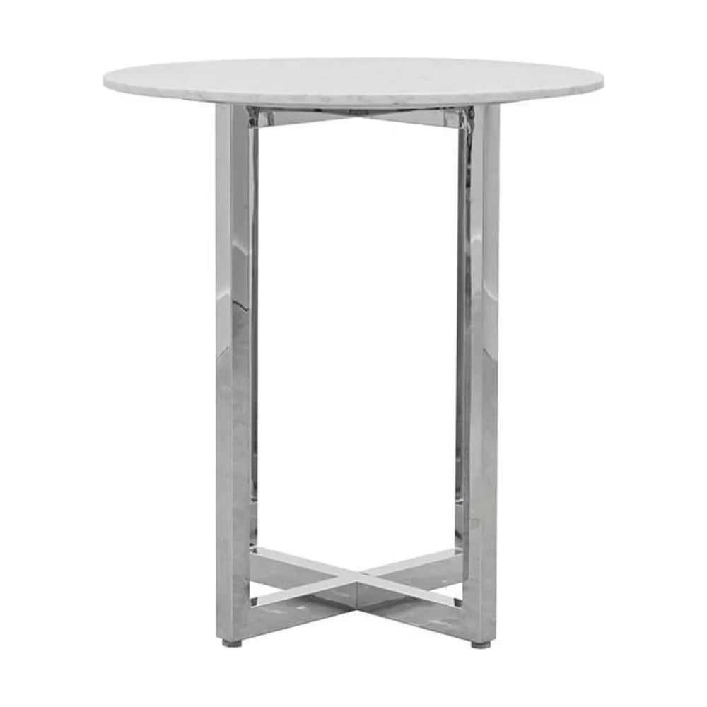Modus Amalfi 32" Round Bar Table w Marble Top in Taupe