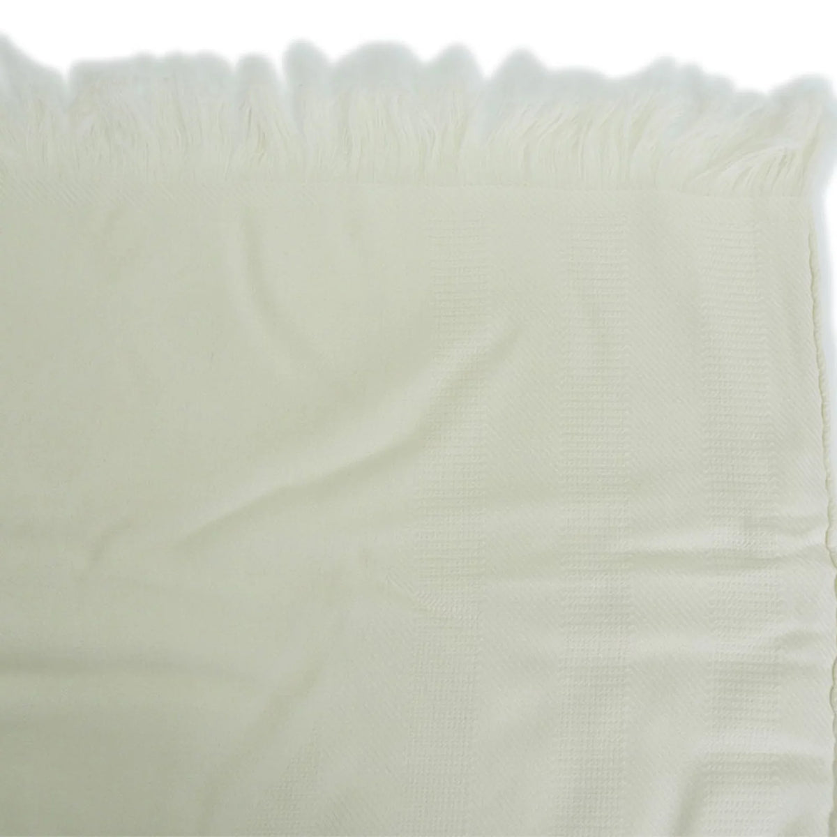 Pre-Owned Hermes  New Libris Stole Yvoire White  Women's (Like New)