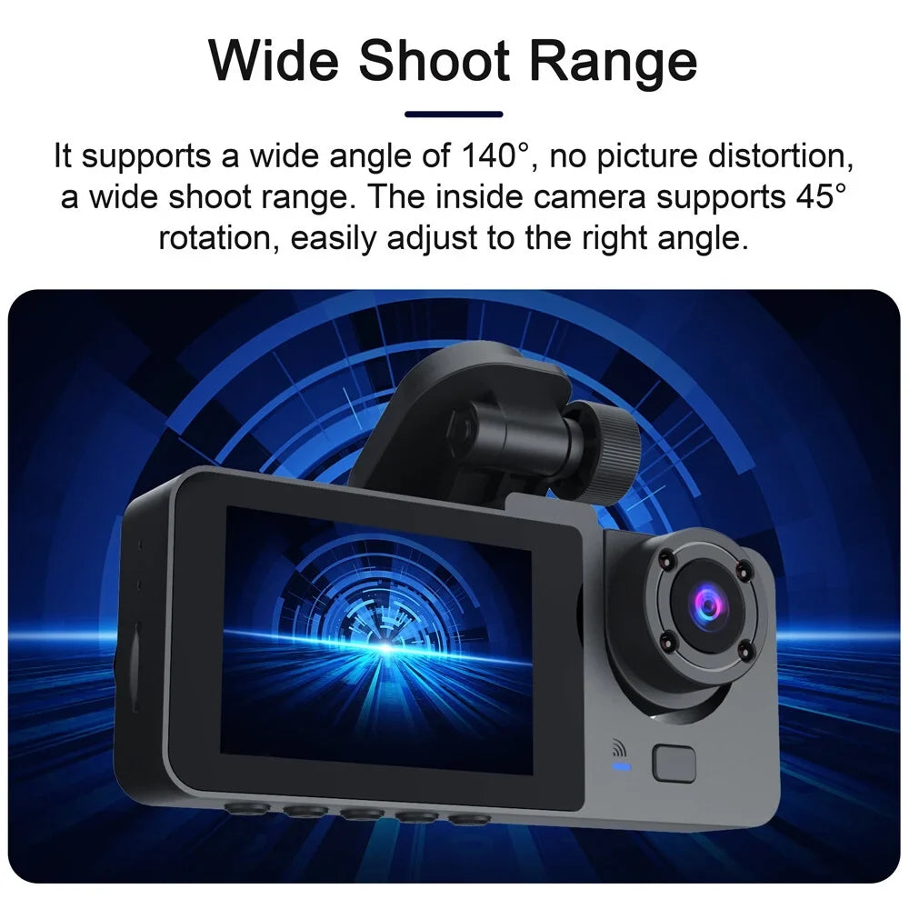 Nebublu Dash Camera,1080P  Dash 2 Inch Screen Camera Inside Rear Motion One-Key Lock Inside Rear Camera Inch Screen Dashcam Dash Camera Rear Camera 2 Camera 2 Inch Loop Motion One-Key