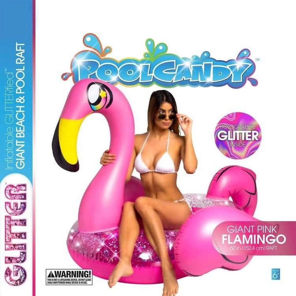 PoolCandy Gigantic Glitter Flamingo Pool Float