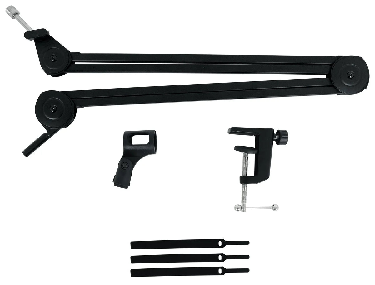 Rockville  Microphone Boom Arm Studio Podcast Mic Stand+Clamp+Pop Filter