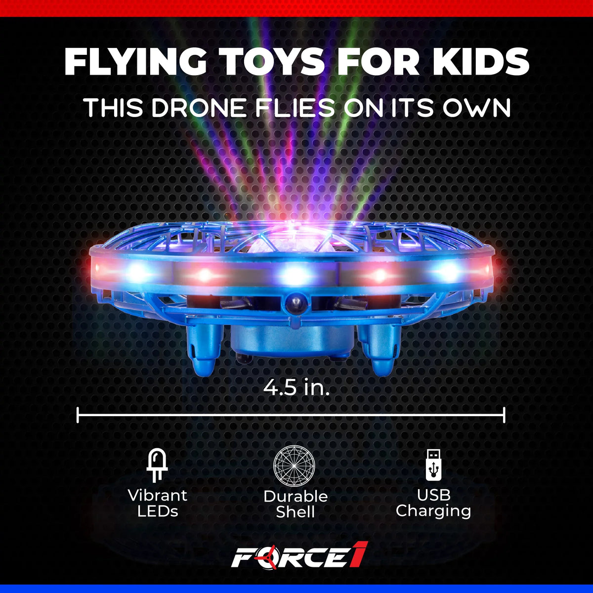 Force1 Scoot Pro Aerial Drone Hand Controlled Mini Drone with Projector  Light (Blue)