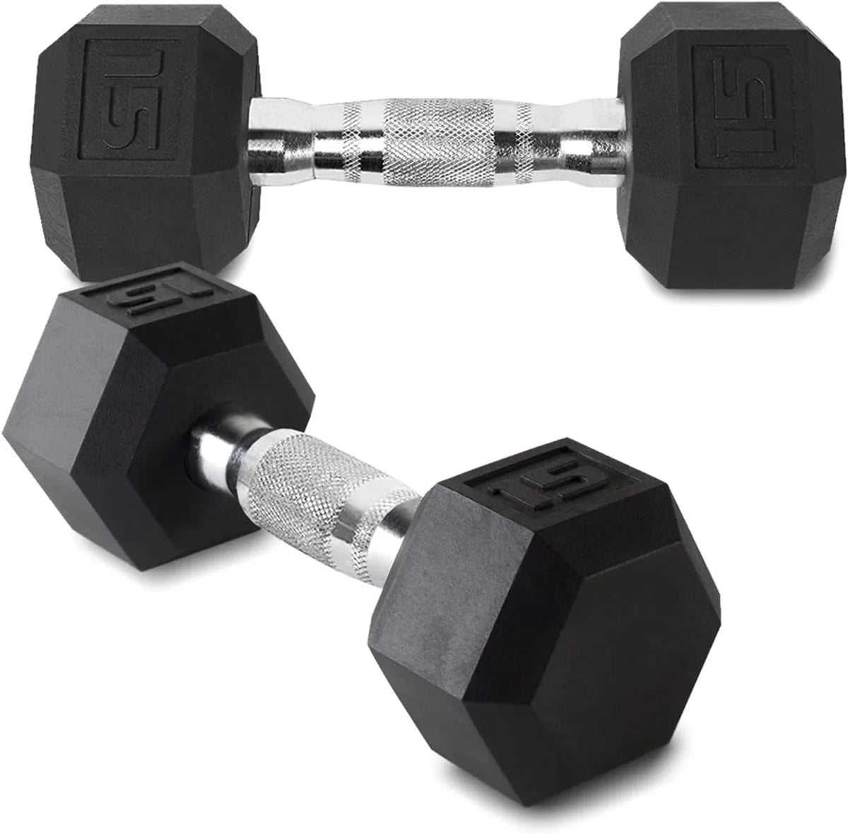15LB Se Of 2 Hex Dumbbells Rubber Coaed Cas Iron Hex Black Dumbbell Weighs For Exercises Neoprene Dumbbell Hand Weighs Ani-Slip Ani-Roll Hex Shape Colorful 15Lbs Pair