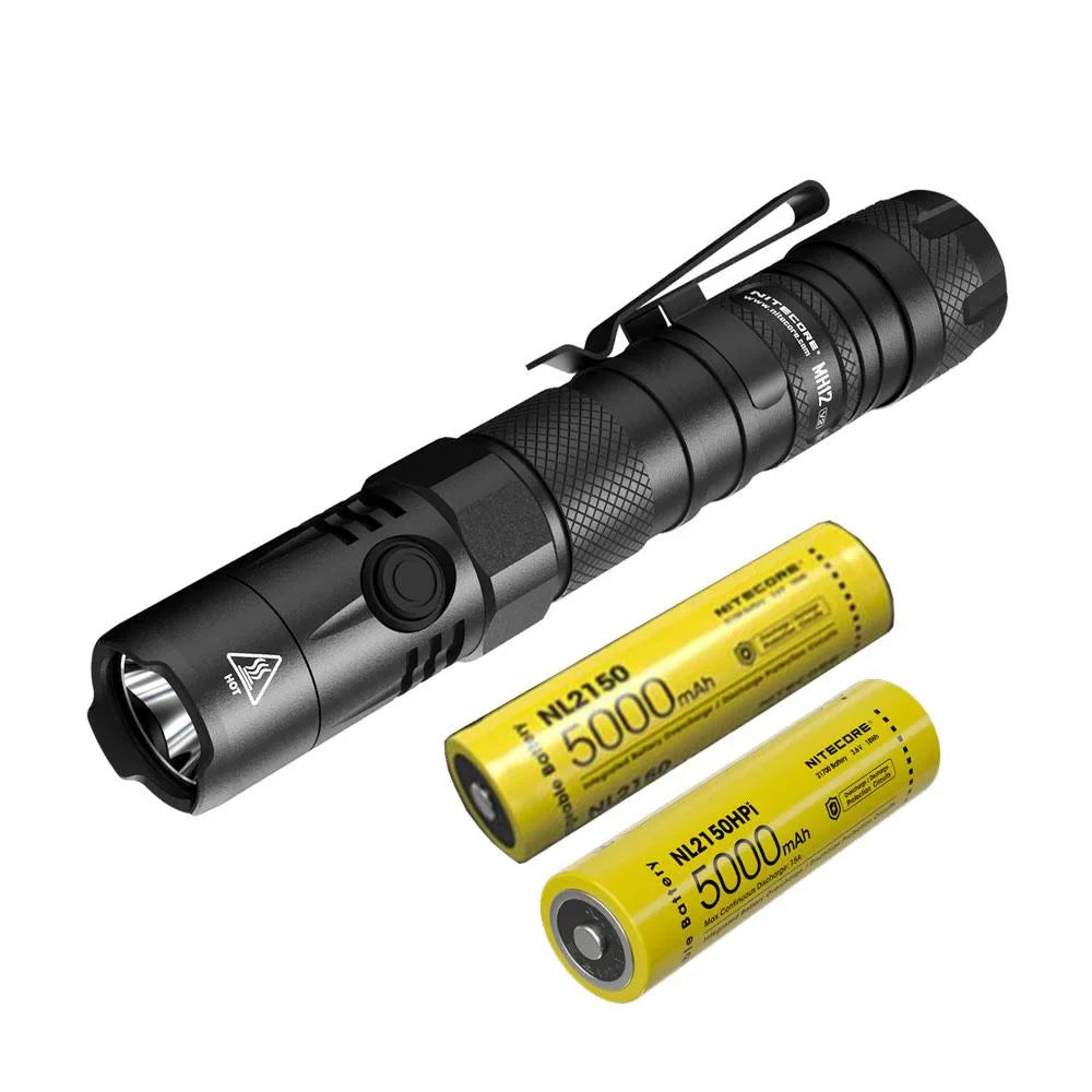 Combo: Nitecore    -   Flashlight -1200 Lumens -21700 Battery (Included) + NL2150HPi 21700 5000mAh Battery