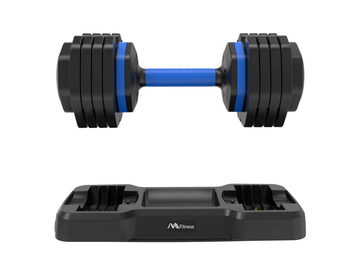 Adrinfly Adjustable Dumbbell - 55lb x2 Dumbbell Set of 2 with Anti-Slip Handle, Fast Adjust Weight by Turning Handle with Tray, Exercise Fitness Dumbbell Suitable for Full Body Workout