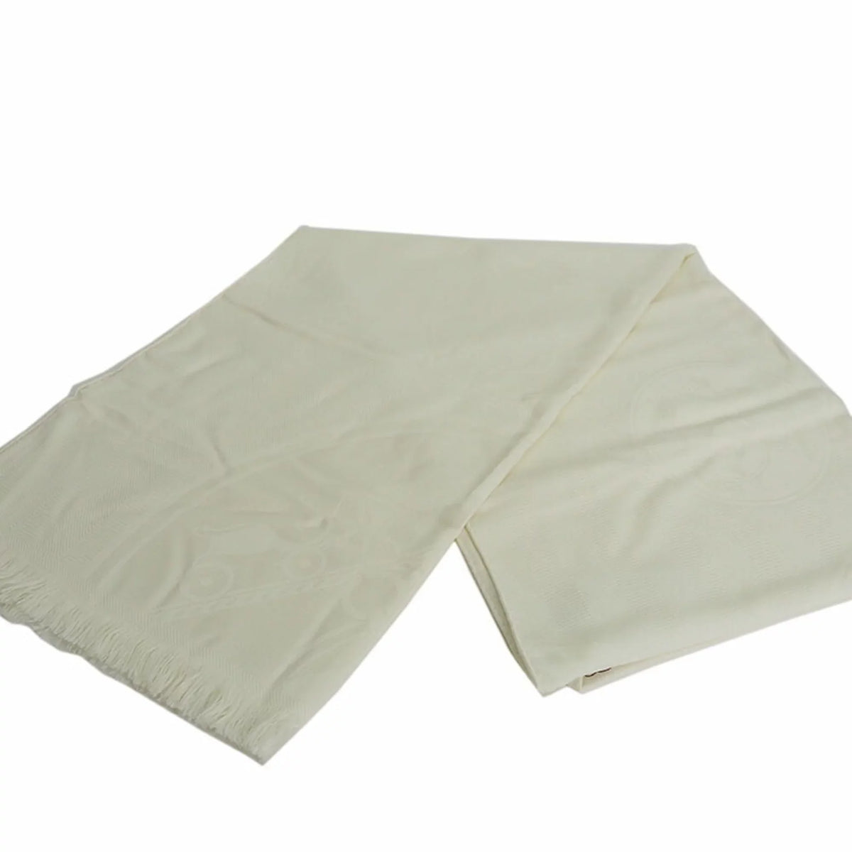 Pre-Owned Hermes  New Libris Stole Yvoire White  Women's (Like New)