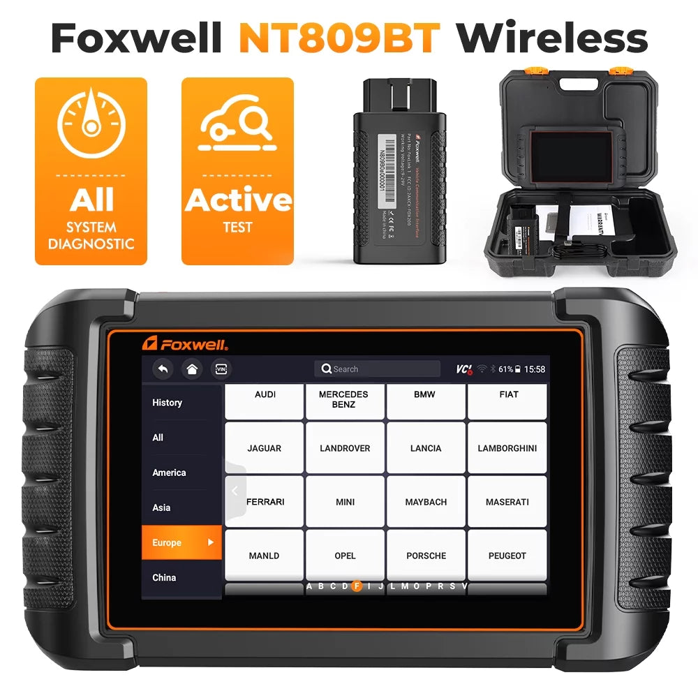Foxwell  Advanced Bluetooth Car Scanner Bi-directional Control Active Test Automotive Scanner 30 Maintenance Services  Scanner Auto Analyzer Code Reader Automotive Diagnostic Scan Tool