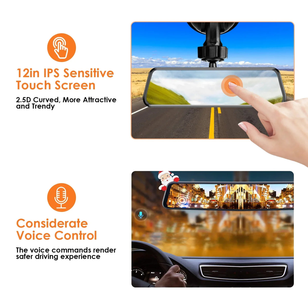 iMounTEK Car  4K  Dash Cam Dual Lens Recorder 170° Angle Camera with Night Vision, -Sensor, Parking Monitor