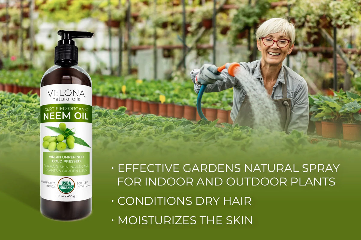 Velona Neem Oil  Certified Organic - 32 oz | 100% Pure and Natural Carrier Oil | Virgin, Unrefined, Cold Pressed | Hair, Body and Skin Care | Use Today - Enjoy Results