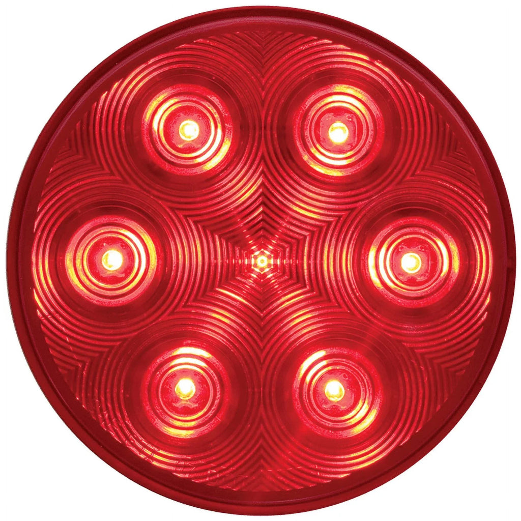 Optronics 4" Round Red  7 Diode Stop Turn Tail Light With WeatherTight 3 Pin