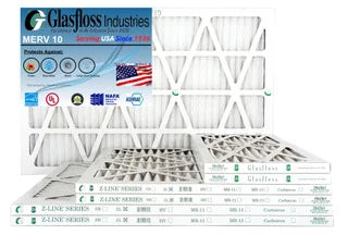 Glasfloss 15x25x1 -  10 -Qty:6 - Furnace Air Filter - Made in  (Actual Size: 14.5 x 24.5x7/8 inch)