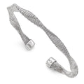 Auriga 925 Sterling Silver Textured & Twisted Cuff Bracelet for Women