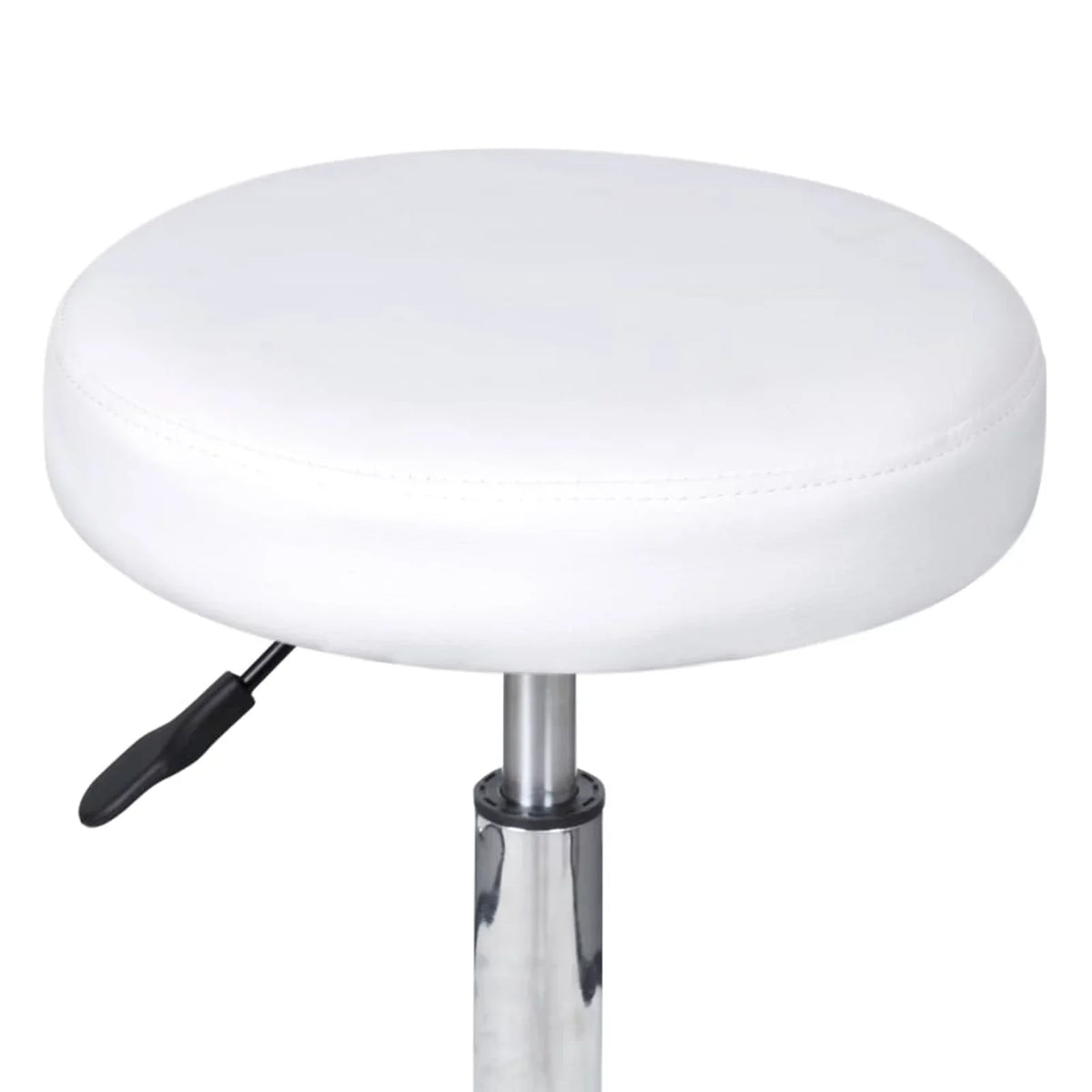 Office Stool White Faux Leather
