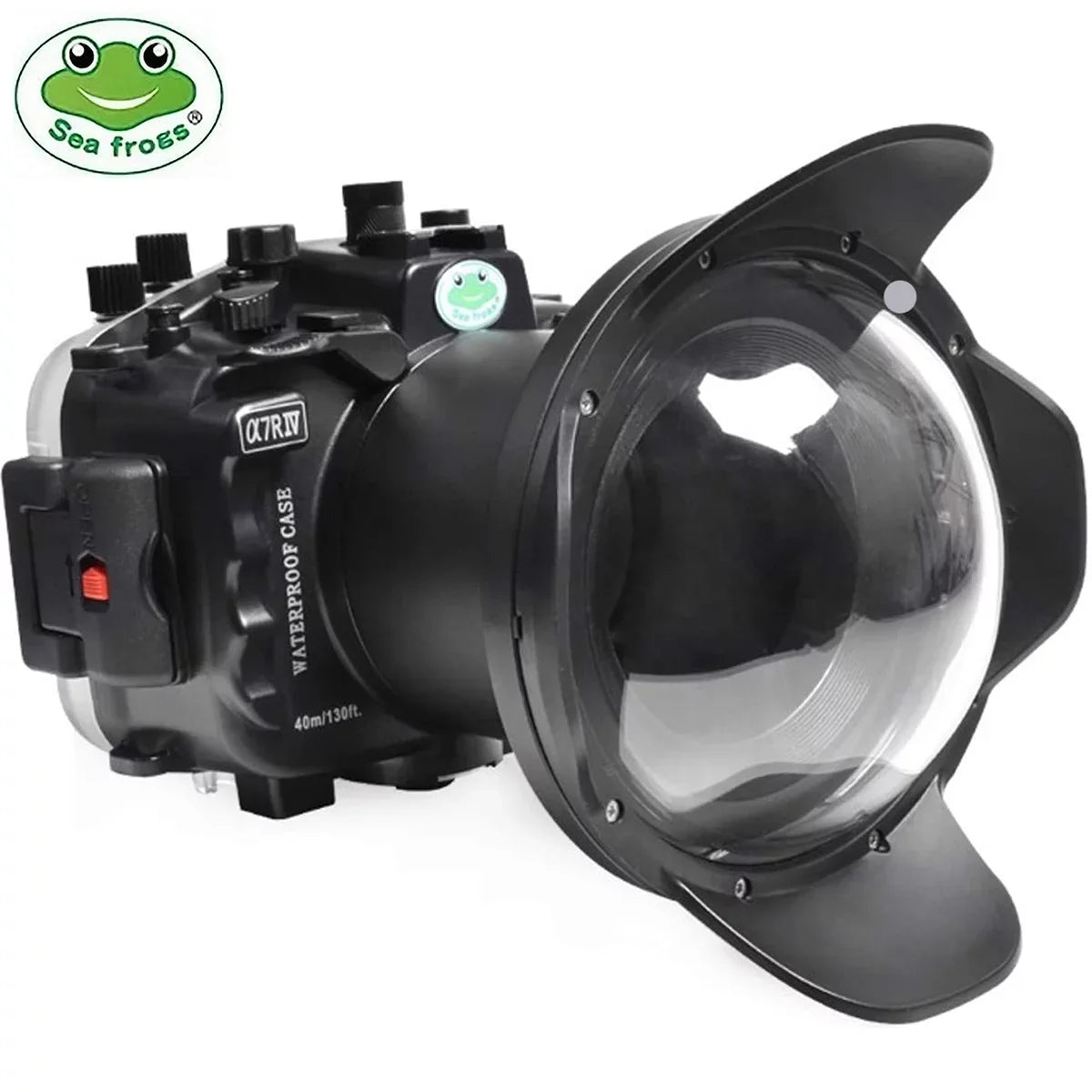 Seafrogs [40M/130FT] Underwater Housing Waterproof Case w/ 6 Inch Dome Port Kit for Sony    -7R  Compatible with Sony  16-35mm /4 28-70mm .5-5.6, 12-24mm   Lens-Black