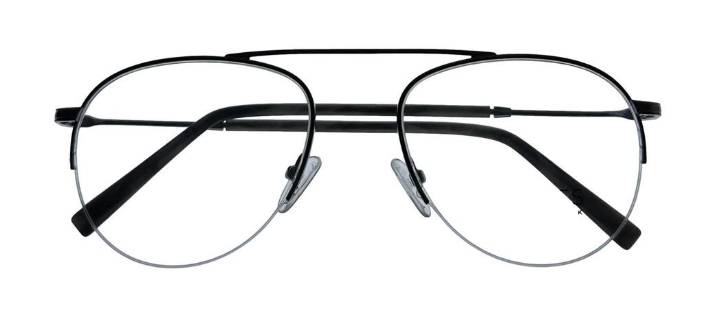 Jones New York Mens Gunmetal Rimless Metal Eyewear Aviator Frame. . 53mm