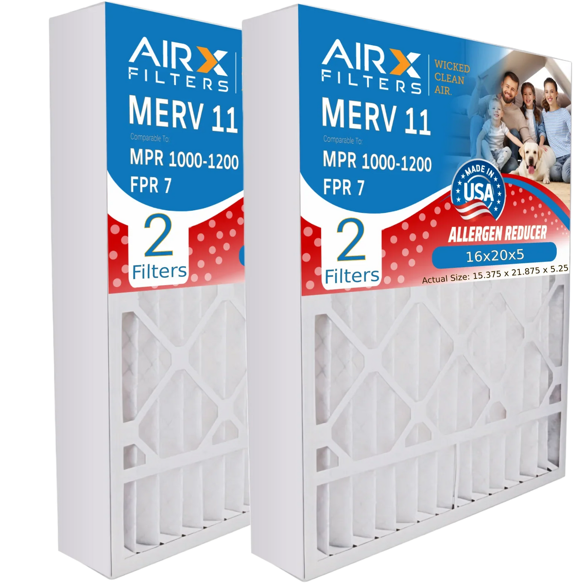 16x20x5 Air Filter  11 Comparable to  1000,  1200 &  7 Compatible with Goodman / Amana -1056 Premium  Made 16x20x5 Furnace Filter 2 Pack by     .
