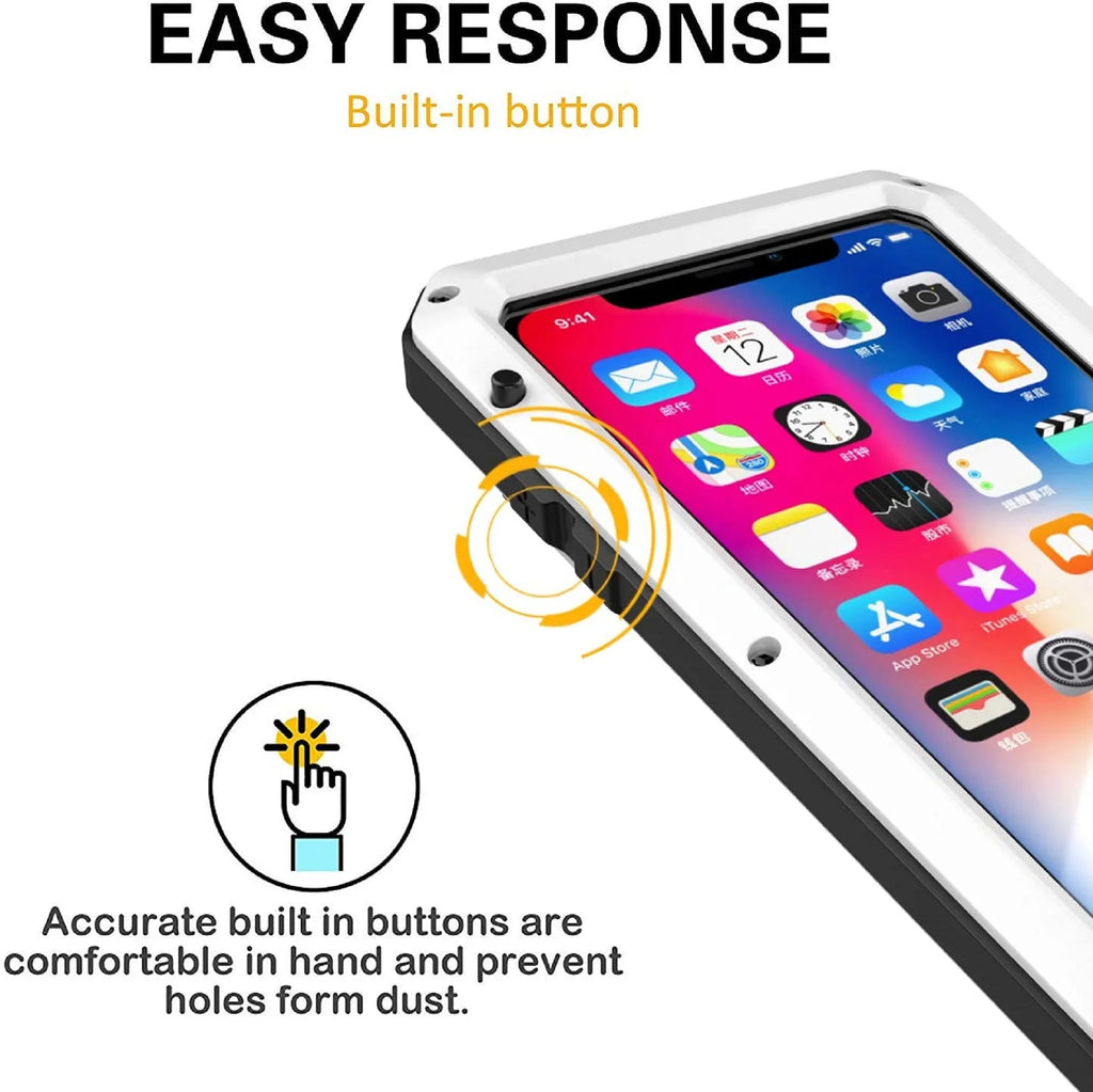 Gorilla Glass Aluminum Metal iPhone 5s Case (White) Heavy Duty Military Grade Shockproof and Scratch Resistant Protection, Rugged Outdoor Travel