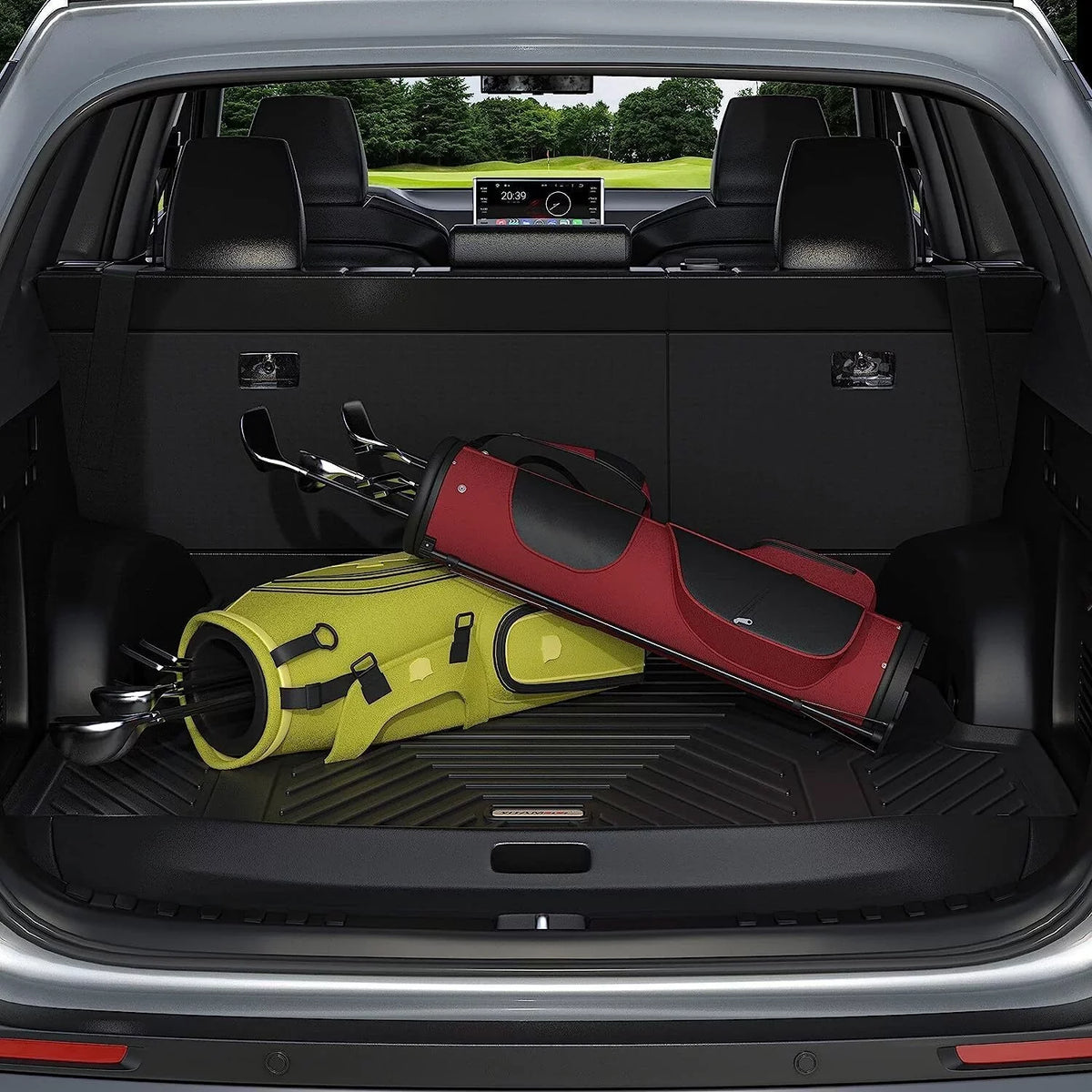 Ledkingdomus Floor Mats for 2020-2023 Tesla Model  Rear Trunk Mat All Weather Black