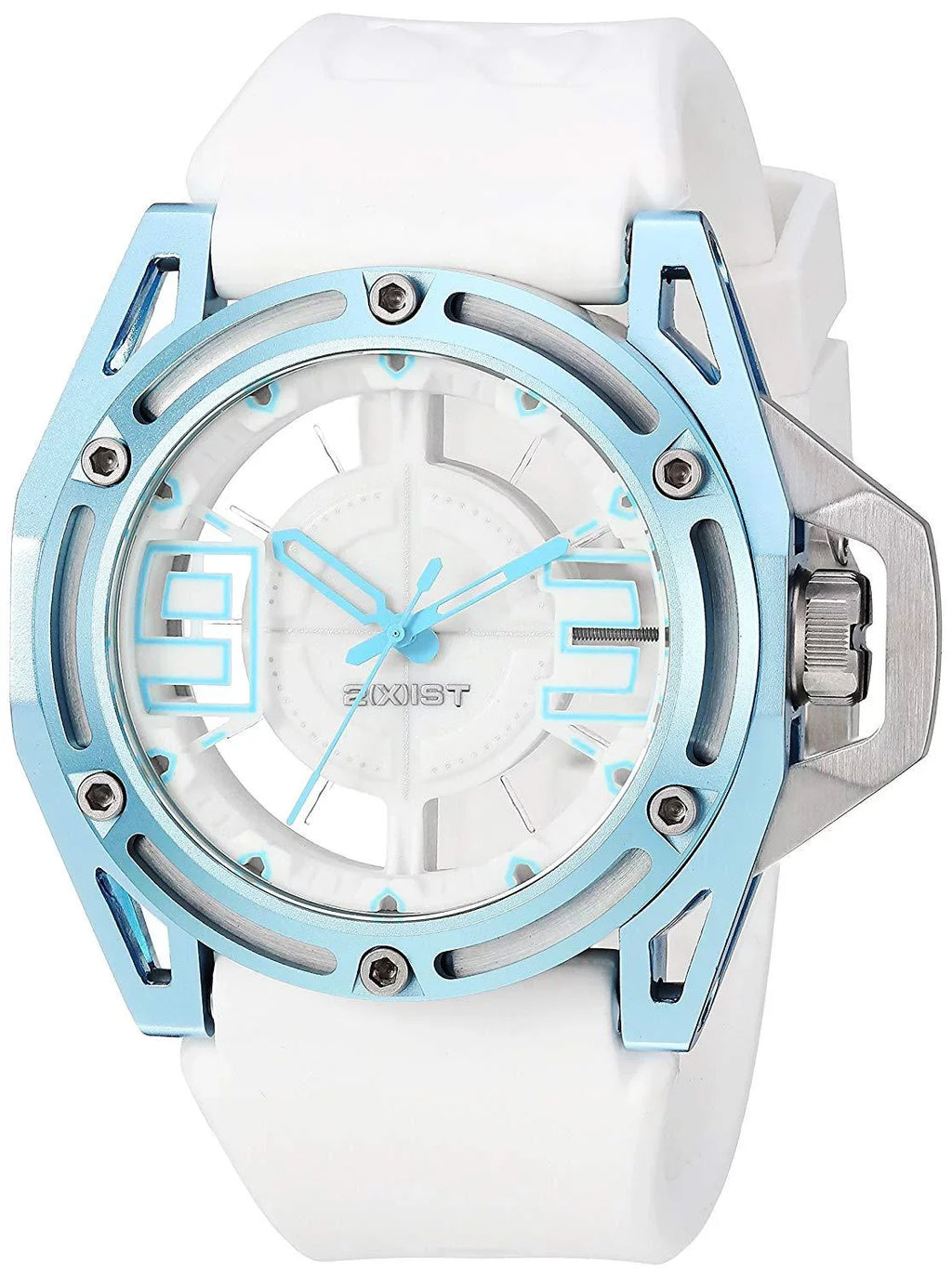 ' Quartz Stainless Steel and Silicone Casual Watch, Color:White (Model: 2X1-009)